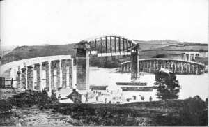 Royal Albert Bridge with the Cornish span in position