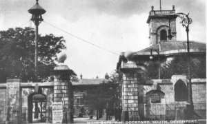 The tower of the Dockyard Chapel was visible from outside Fore Street Gate